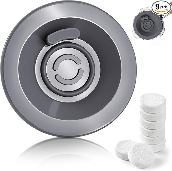 Silicone Espresso Backflush Cleaning Disc 54mm with 8 PCS Cleaning Tablets, Gray Cleaning Kit for Breville BES870XL BES878BSS BES880 BES840XL BES810BSS Espresso Machines