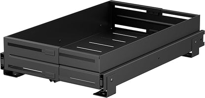 Pull Out Cabinet Organizer, Expandable Width 8"-13", Heavy Duty Metal Slide Out Drawers for Cabinets, Expandable Cabinet Pull Out Shelves for Kitchen, Pantry, Bathroom, Black
