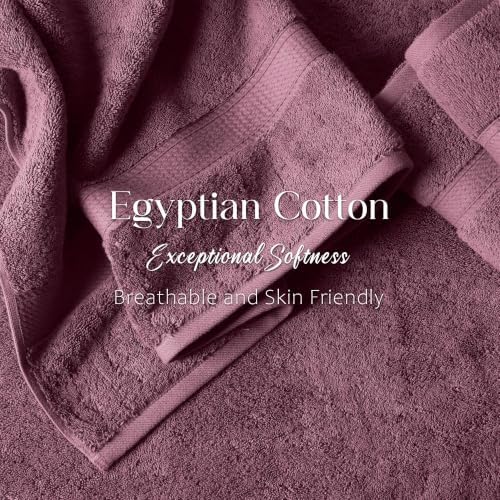 Superior Egyptian Cotton Plush & Absorbent, Bath Towel Set of 4, Plum