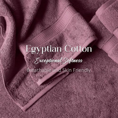 Superior Egyptian Cotton Plush & Absorbent, Bath Towel Set of 4, Plum