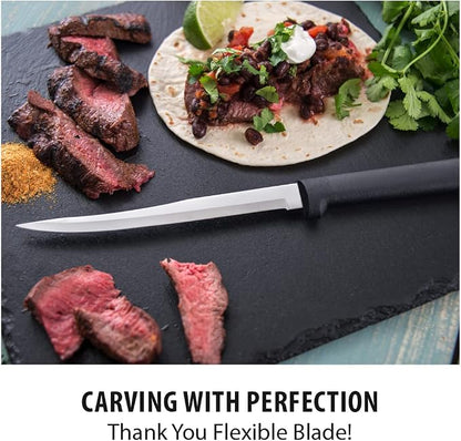 Rada Cutlery Carver Boning Knife (W208), 6.63" Stainless Steel Blade, Black Handle