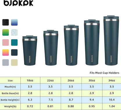 BJPKPK 26oz Stainless Steel Insulated Tumbler With lid And Straw Travel Coffee Thermal Tumblers Cup For Women And Men,Navy Blue