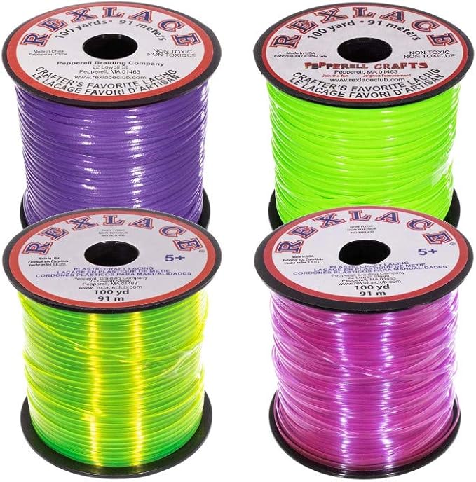 Craft County Rexlace Multicolor Bundle Packs – 100 Yards of Each Color (Grape)