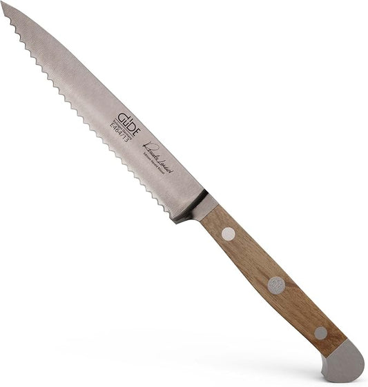 Güde Alpha Barrel Oak Series - 5" Tomato Knife - Made in Solingen, Germany Since 1910 - Rare Oak Wood, Over 80 Years Old.