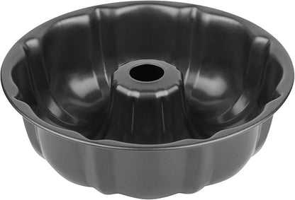 Novery 9.5" Non-stick Cake Pan, Heavy Duty Carbon Steel Fluted Tube Round Baking Pan,Buntz Pound Cake Pan Mold,Tube Bakeware,Baking Mold for Jello,Gelatin,Chocoflan,Flan