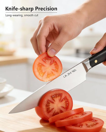 14-Piece Kitchen Knife Set with Detachable Block, High Carbon Stainless Steel Dishwasher Safe Knives, Includes Chef, Santoku, Bread, Steak Knives for Home Kitchen, Black