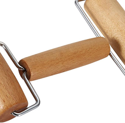 Wooden Small Rolling Pin, Double Heads Pizza Roller, Nonstick Portable Dough Roller for Cookie, Bread, Tortilla, Dumpling, Fondant, Baking, Cooking