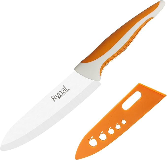 Ceramic Knife - 6" Chef's Everyday Knife - Light, Precise, Sharp Ceramic Kitchen Knife with Cover & Soft Grip