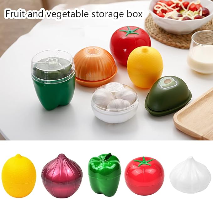 Lily Brown For Creative Kitchen Crisper Vegetable Container Onion Garlic Tomato Lemon Green Refrigerator For Storage B