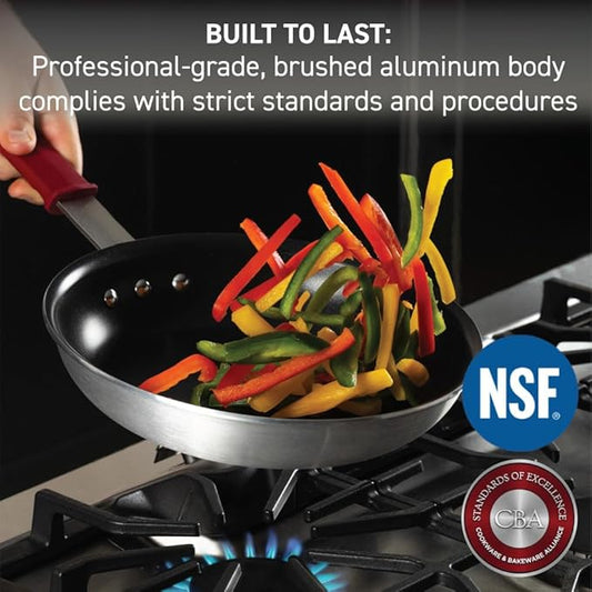 T-fal Professional VX3 Brushed Nonstick Fry Pan with Stainless Steel Handle 8.5Inch, Oven Broiler Safe 400F, Cookware, Pots and Pans, Skillet, Restaurant & Business Grade, Certified NSF and CBA, Black