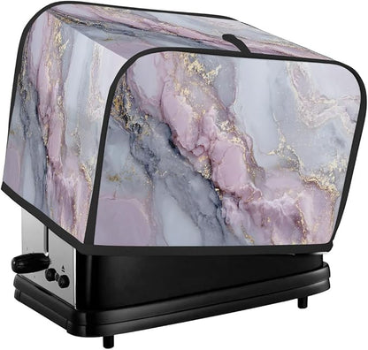 Toaster Cover 2 Slice Wide Slot Pink Grey MarbleBread Toaster Oven Dustproof Cover Small Appliance Kitchen Covers Dust and Fingerprint Protection for Women Gift 2 Slice