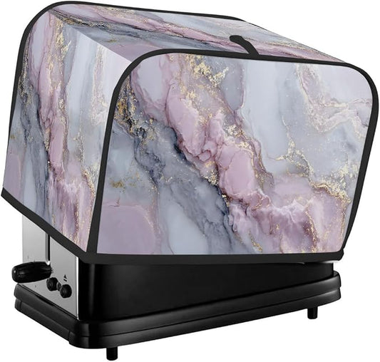 Toaster Cover 2 Slice Wide Slot Pink Grey MarbleBread Toaster Oven Dustproof Cover Small Appliance Kitchen Covers Dust and Fingerprint Protection for Women Gift 2 Slice