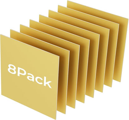 8 Pack Gold Basswood for Laser Cutting, 12"x12"x1/8" (3 mm) Double-Sided Colored Plywood Sheets, for Laser Engraving, DIY Craft Wood & School Projects