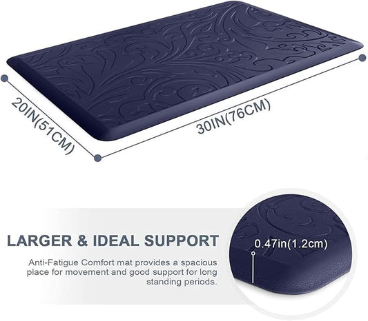KMAT Kitchen Mat Cushioned Anti-Fatigue Floor Mat Waterproof Non-Slip Standing Mat Ergonomic Comfort Floor Mat Rug for Home,Office,Sink,Laundry,Desk 30"(L) x 20"(W),Blue