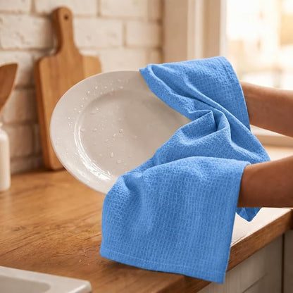 Urban Villa Kitchen Towels Waffle Dish Towels for Kitchen Sky Blue Color Set of 6 Over Sized 18x28 Inches Kitchen Towels Highly Absorbent 100% Cotton Kitchen Hand Tea Towels Dish Cloths