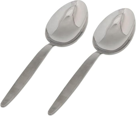 2-Pack Chef Kunz Sauce Spoon | Silverware 18/10 Stainless Steel Silver Culinary Serving Spoons | 9 Inch Basting, Quenelle, Dinner, Plating, Chef Cooking Spoon | Dishwasher safe