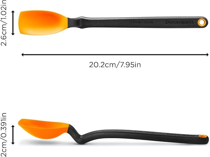Dreamfarm Mini Supoon - Silicone Pro-Grade Non-Stick Jar Scraping Spoon Mini Orange