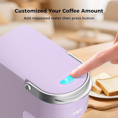 CHULUX Compact Single Serve Coffee Maker Brewer for K Cup Pod, Light Violet