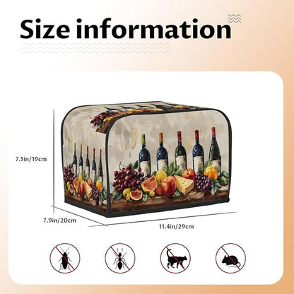Grape Wine Toaster Cover 2 Slice Wide Slot Washable Toaster Covers | Fruit Cheese Dust and Fingerprint Protection Bread Maker Covers for Kitchen Accessories Decor Bakeware Women Gift