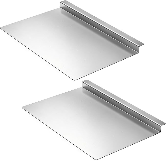 Gisafai 2 Pack 20 x 14 Inch Flat Cookie Sheet, Aluminum Nonstick Baking Sheet Tray Pan, Extra Large, Warp Resistant, Raised Edge for Easy Grip, for Commercial Home Baking, Cookies, Bread & Pizza