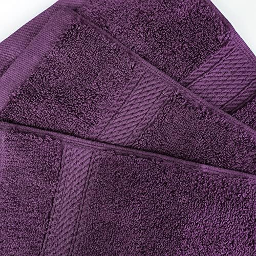 Superior Egyptian Cotton Plush & Absorbent, Face Towel Set of 6, Plum