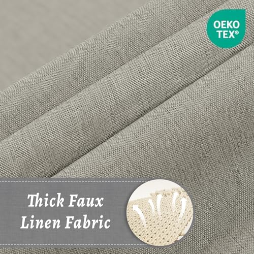 WONICY No Hook Shower Curtain with Snap-in Liner, Grey, 71 x 77 Inch