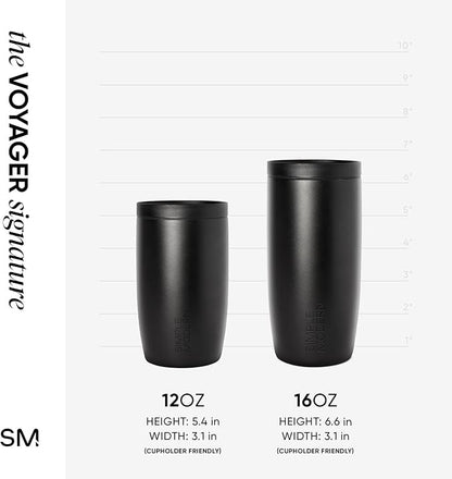Simple Modern Travel Coffee Mug Tumbler with 360° Lid | Ceramic-Lined Insulated Stainless Steel Cold Brew Iced Coffee Cup | Gift for Women Men Her Him | Voyager Signature | 16oz | Cream