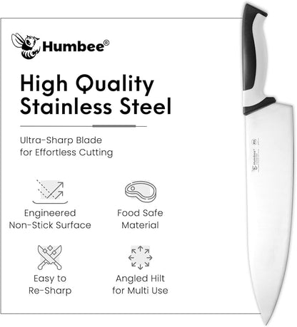 12-Inch Chef Knife, NSF Certified Razor-Sharp High Carbon Stainless Steel Blade – Ergonomic Color Coded Handle, Non-Slip Grip Kitchen Knife, DT-10 Series, White