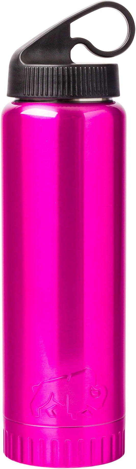 Silver Buffalo Double Walled Vacuum Insulated Stainless Steel Water Bottle, 20 Ounces, Magenta