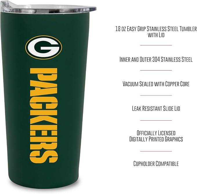 Rico Industries NFL Football Soft Touch, Easy Grip Tumbler