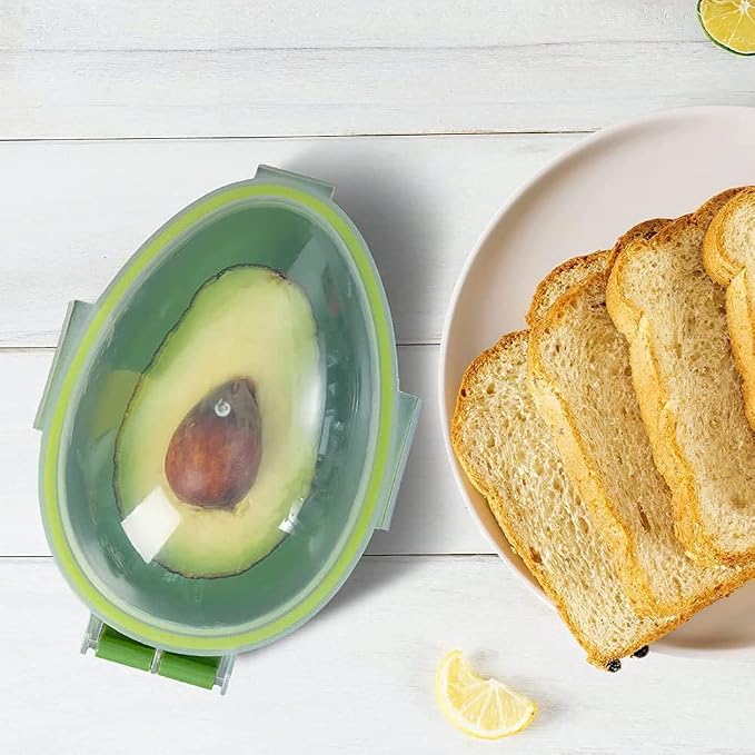 Avocado Storage Container, Reusable Avocado Saver Holder, Individual Avocado Saver Keeper, Keep Avocado Fresh Storage Box for Refrigerator (1 Pack, Green)