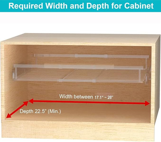 iPEGTOP 3 Pack Pull Out Cabinet Drawer Shelf Organizer, Extendable Sliding Slide Out Pantry Shelves Storage Heavy Duty for Kitchen Cabinets Under Sink, Adjustable Width 17.1~28" W x 22.5" D