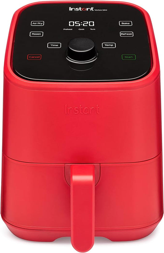 Instant Pot Vortex 2QT Mini Air Fryer, Small Air fryer that Crisps,Reheats,Bakes,Roasts for Quick Easy Meals,Includes over 100 In-App Recipes, is Dishwasher-Safe, from the Makers of Instant Pot, Red
