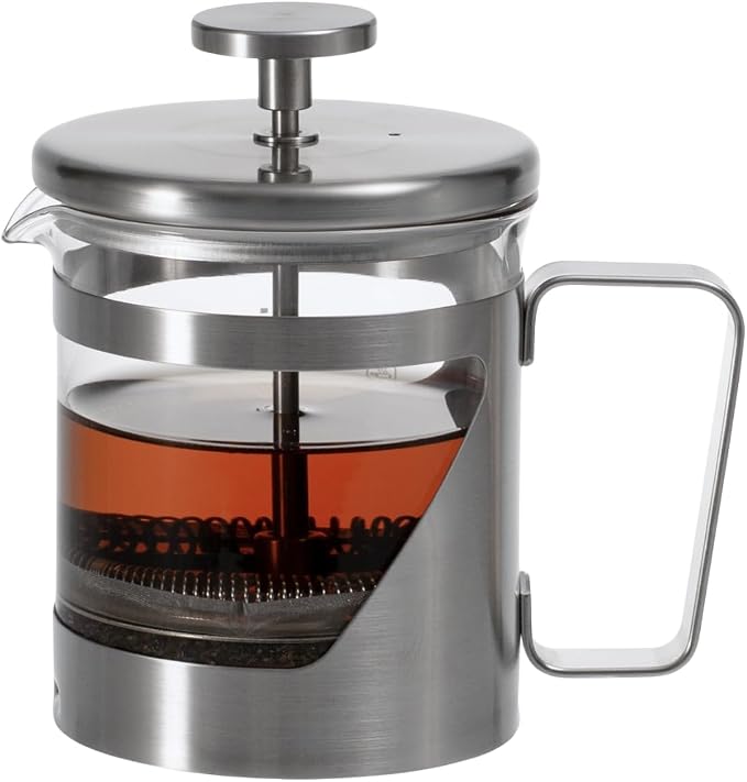 HARIO THSV-2-HSV Hairline Silver Pressed Coffee, Heat Resistant Glass, Stainless Steel, Practical Capacity, 10.1 fl oz (300 ml)