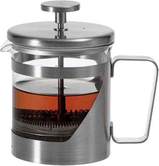 HARIO THSV-2-HSV Hairline Silver Pressed Coffee, Heat Resistant Glass, Stainless Steel, Practical Capacity, 10.1 fl oz (300 ml)