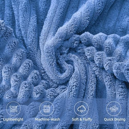 2 Piece Bath Sheets, 40"x80" Microfiber Bath Towels, Blue