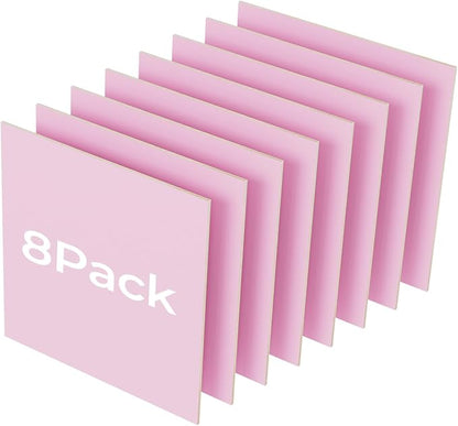 8 Pack Pink Basswood for Laser Cutting, 12"x12"x1/8" (3 mm) Double-Sided Colored Plywood Sheets, for Laser Engraving, DIY Craft Wood & School Projects