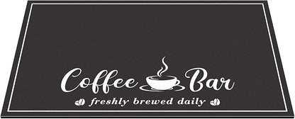 CooRug Absorbent Coffee Mat, Fashion Dish Drying Mat for Kitchen Counter Coffee Bar Accessories Espresso Machine Dish Rack 17" x 32" Black