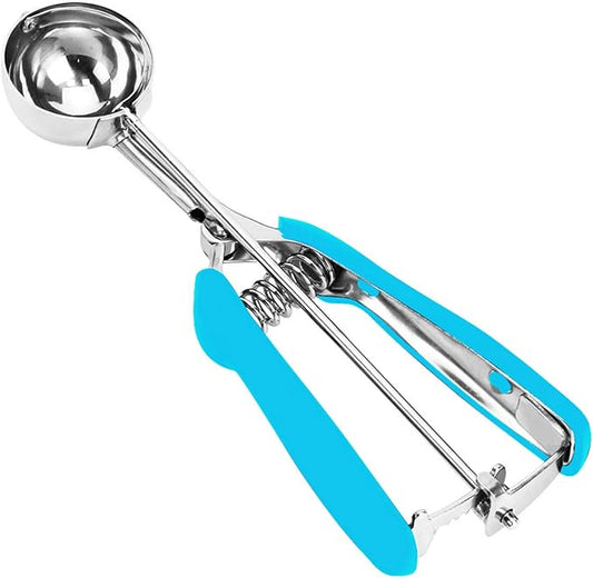 Ice Cream Scoop, 18/8 Stainless Steel Cookie Scoop, Cookie Scoops for Baking, 2 Tbsp/ 30 ml/ 1 oz Cookie Dough Scoop, Ice Cream Scooper with Trigger Release, Cookie Scooper for Baking(Blue)