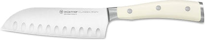Wüsthof Santoku, Classic Ikon Crème (1040431314), 14 cm Klinge mit Kullenschliff, asiatisches Küchenmesser, geschmiedetes Design-Messer, weißer Griff