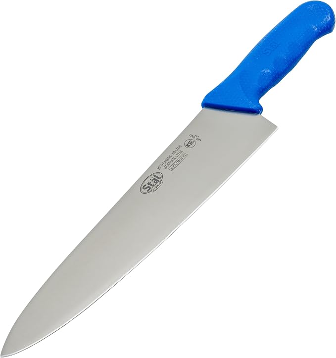 Winco 10" Commercial-Grade Chef's Knife with German Steel Blade, Blue