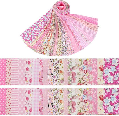 40 Pcs Jelly Roll Fabric Strips for Quilting Sewing-2.6 Inch Precut Cotton Floral Fabric Strips Bundles, Perfect Quilting Fabrics for Sewing Pink