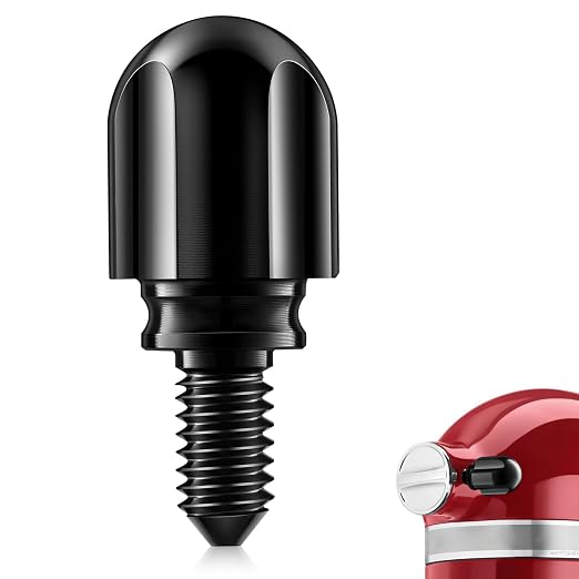 Attachment Knob Thumb Screw fit for Kitchen Aid Mixers, Upgraded 6061 Aluminum Long Screw Head Knob Replacement Parts, Replaces 9709194, 4162142, 240374 etc, Black