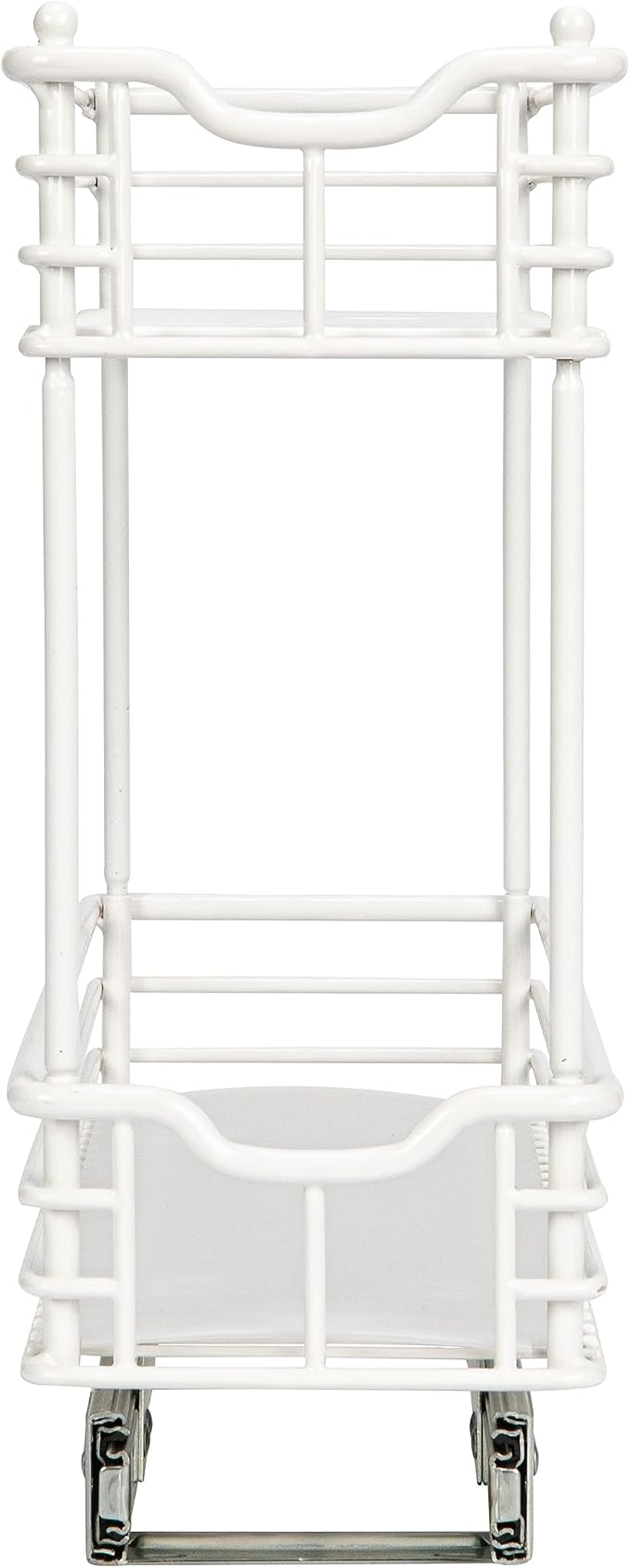 Household Essentials White Steel Two-Tier Slide-Out Organizer with Plastic Liners
