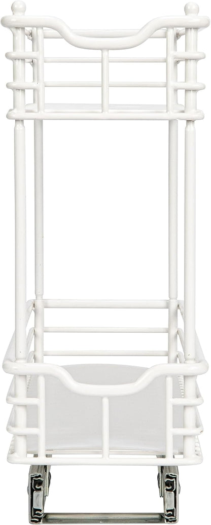 Household Essentials White Steel Two-Tier Slide-Out Organizer with Plastic Liners