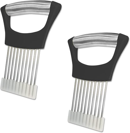 Onion Slicer Holder, Onion | Tomato | Potato | Apple | Egg Holder for Slicing, Vegetables | Fruits Slicer Holder, Meat |Beef Chopper, Multi-Purpose Kitchen Accessory, 2 Pack