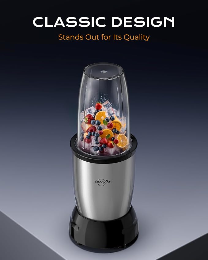 Sangcon 1000w Smoothie Blender for Kitchen, Blender for Smoothies, with 37oz/32oz/22oz Bpa-Free Cups – Upgraded Portable Personal Blenders for Shakes, Frozen fruit, Baby Food, Spice Grinding & More