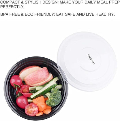 Glotoch 24oz Meal Prep Containers with Lids(50-Pack), Food Storage Containers, Reusable BPA-Free Plastic Containers, Microwave, Freezer and Dishwasher Safe, Stackable Portion Control Containers