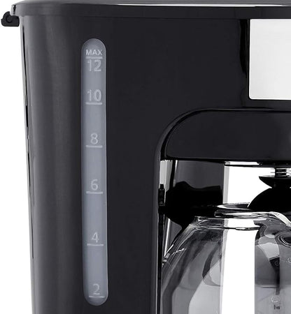 Amazon Basics Coffee Makers, 12-Cup Coffee Machines with Reusable Filter, Coffee Pots, Black & Stainless Steel