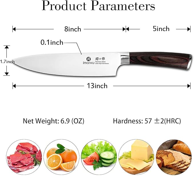 imarku Japanese Chef Knife - Sharp Kitchen Knife 8 Inch Chef's Knives HC Steel Paring Knife, Unique Gifts for Men and Women, Gifts for Mom or Dad, Kitchen Gadgets with Gift Box, Fathers Gifts